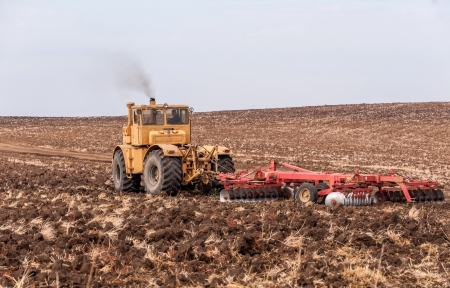 Agricultural machinery used for cultivationの写真素材