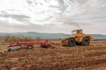 Agricultural machinery used for cultivationの写真素材