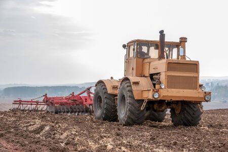 Agricultural machinery used for cultivationの写真素材