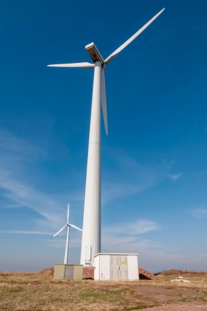 Wind generator working on the field.の写真素材