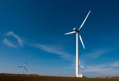 Wind generator working on the field.の写真素材