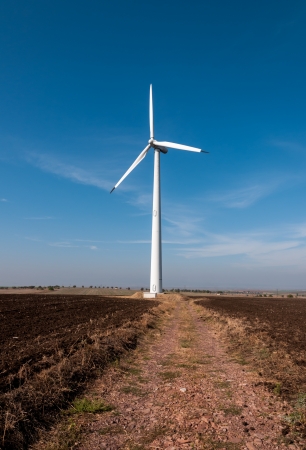 Wind generator working on the field.の写真素材