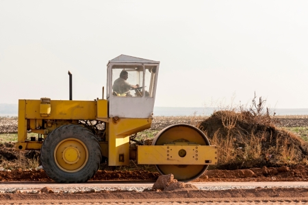Support activities for the construction of roads and highways. Road under construction.の写真素材