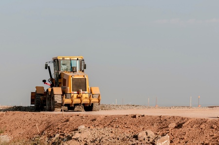 Support activities for the construction of roads and highways. Road under construction.の写真素材