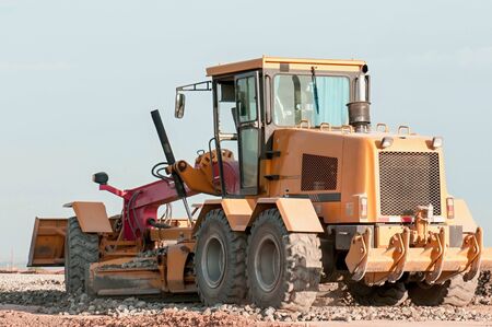 Support activities for the construction of roads and highways. Road under construction.の写真素材