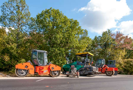 Support activities for the construction of roads and highways. Road under construction.