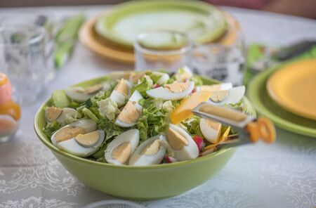 Mixed Salad With Egg.の写真素材