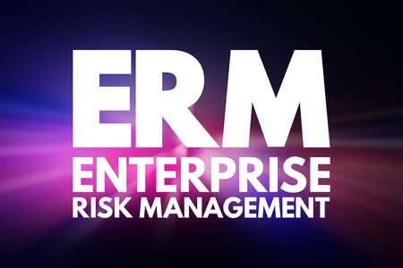 ERM - Enterprise Risk Management acronym, business concept backgroundの写真素材