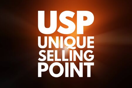 USP - Unique Selling Point acronym, business concept backgroundの写真素材