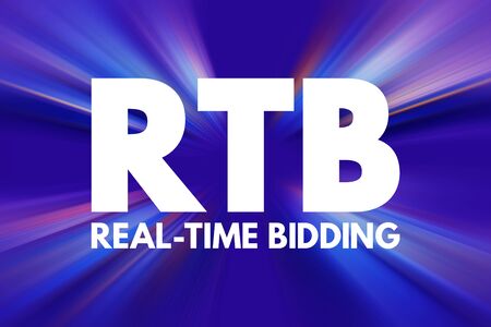 RTB - Real-time bidding acronym, business concept backgroundの写真素材