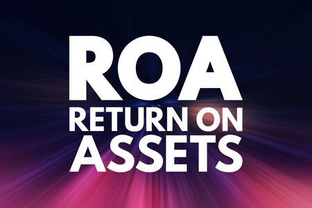 ROA - Return On Assets acronym, business concept background