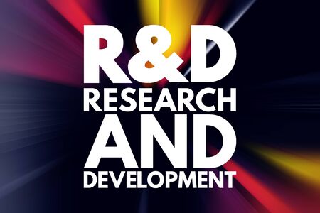 R&D - Research and Development acronym, business concept backgroundの写真素材