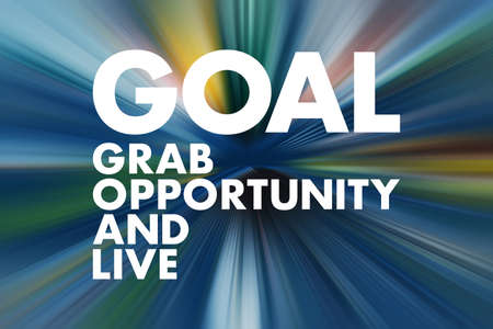GOAL - Grab Opportunity And Live acronym, business concept backgroundの写真素材