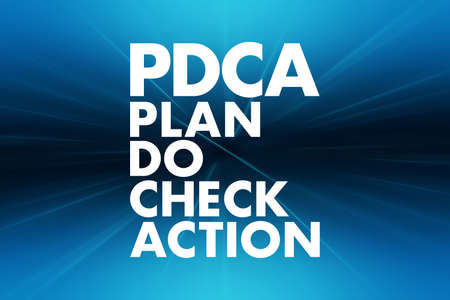PDCA - Plan Do Check Action acronym, business concept backgroundの写真素材