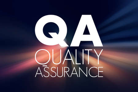 QA - Quality Assurance acronym, business concept backgroundの写真素材