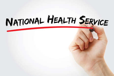 National Health Service text, medical concept backgroundの写真素材