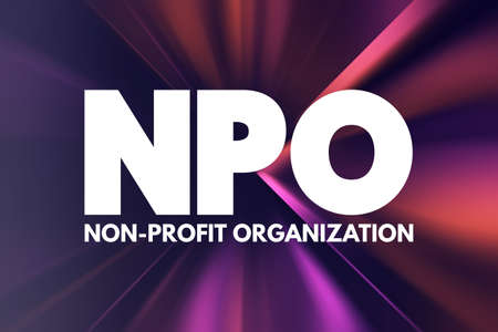 NPO - Non-Profit Organization acronym, business concept backgroundの写真素材