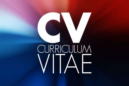 CV - Curriculum Vitae acronym, business concept backgroundの写真素材
