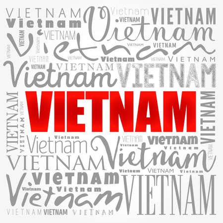 Vietnam wallpaper word cloud, travel concept backgroundの写真素材