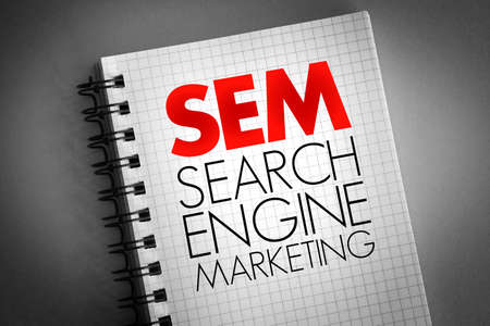 SEM - Search Engine Marketing acronym on notepad, business concept backgroundの写真素材