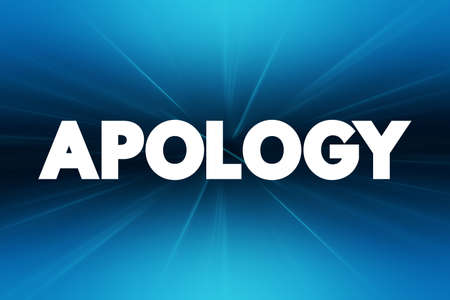 Apology text quote, concept backgroundの写真素材