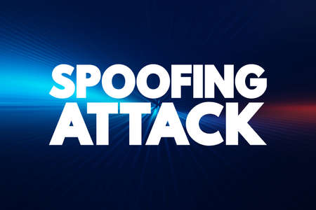 Spoofing Attack text quote, concept backgroundの写真素材