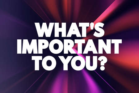 What's Important To You question text quote, concept backgroundの写真素材