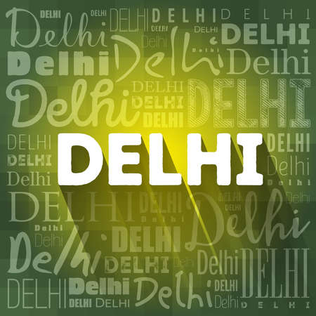 Delhi wallpaper word cloud, travel concept backgroundの写真素材