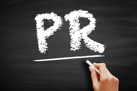 PR Purchase Requisition - document that an employee within your organization creates to request a purchase of goods or services, acronym text on blackboardの写真素材