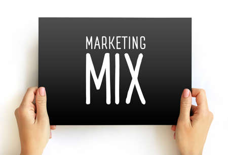 Marketing mix text quote on card, concept backgroundの写真素材