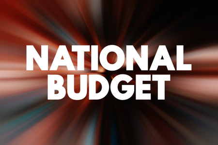 National Budget - the financial plan created by a government that outlines its expected revenue and expenditures for a specific period, typically one fiscal year, text concept backgroundの写真素材
