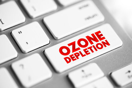 Ozone Depletion is the thinning of the ozone layer present in the upper atmosphere, text concept...