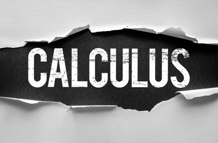 Word CALCULUS in bold, distressed type is revealed beneath torn paper. A conceptual image...