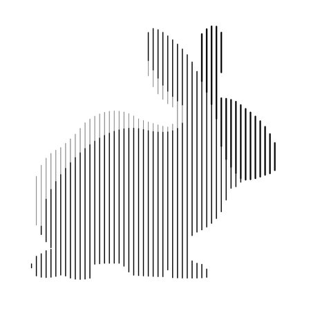 Stylized silhouette of a rabbit in minimalism from lines. vector illustration.のイラスト素材