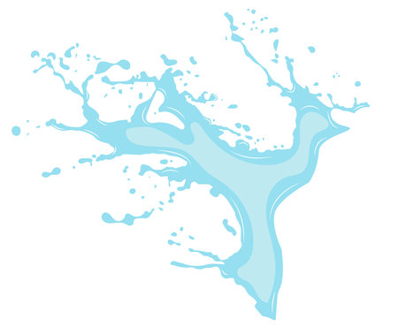 Big water or oil splash icon. Icon of flowing drop, wave, splash, splash of nature isolated on white background. Dripping liquid. Water spill. A drop of rain and a drop of sweat.のイラスト素材