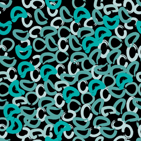 Seamless abstract turquoise pattern of torn shapes, on a dark background. Ideal for packaging, textiles, backgrounds, covers. vector illustration.のイラスト素材
