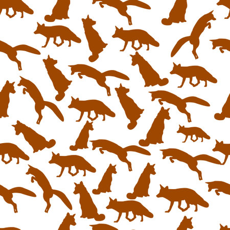 Seamless pattern with red foxes on a white background. For textiles and packaging. vector illustration.のイラスト素材