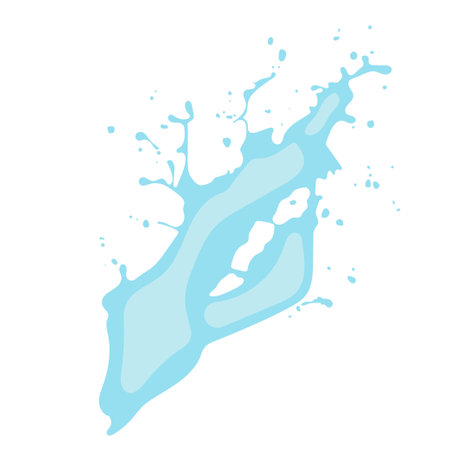 Water or oil splash vector icon with splashes and holes. Icon of flowing drop, wave, splash, splash of nature isolated on white background. Dripping liquid. Water spill. A drop of rain and a drop of sweat.のイラスト素材
