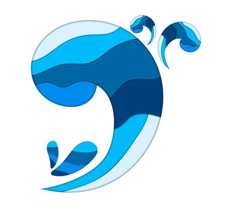 Water drop design template cut from paper. Vector abstract water drop.のイラスト素材