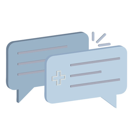 Isometric medicine message icon isolated on white background for medical websites, chats, messengers. Vector illustrationのイラスト素材