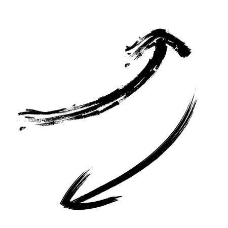 Two vector grunge arrows indicating direction, Drawn arrow for schematic diagrams. Direction signs, grunge arrow. Vector drawingのイラスト素材
