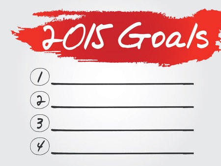 Hand writing 2015 Goals List, vector concept backgroundのイラスト素材