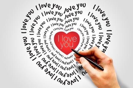 I love you heart, Valentine's Day Greeting cardの写真素材