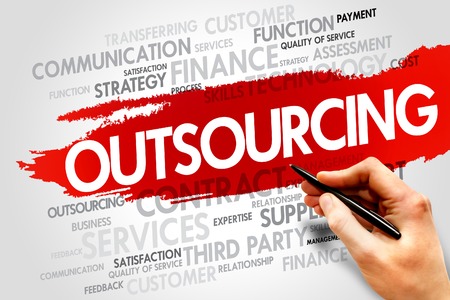 Outsourcing word cloud, business concept Outsourcing word cloud, business concept