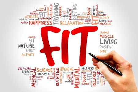 Fit word cloud, health conceptの写真素材