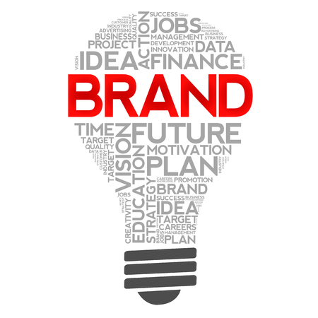 BRAND bulb word cloud, business conceptのイラスト素材