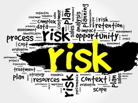 Word Cloud with RISK related tags, business conceptのイラスト素材