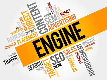 ENGINE word cloud, business conceptのイラスト素材