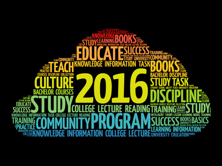 2016 Education word cloud business collage, concept background