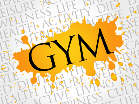 Gym word cloud, health conceptのイラスト素材